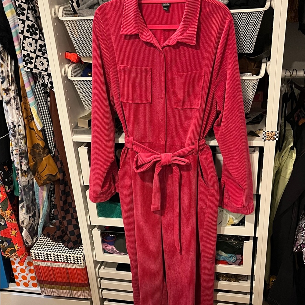 Wild Fable Bold Pink Corduroy Jumpsuit